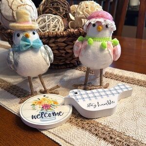 Charming Bird Figurines with Accessories